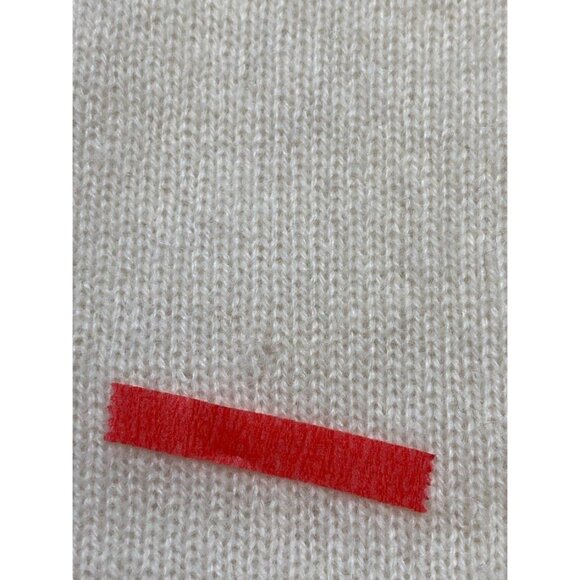 C by Bloomingdales Cashmere Ivory Mock Neck Sleeveless Sweater Sz Small *FLAW* - Picture 5 of 7